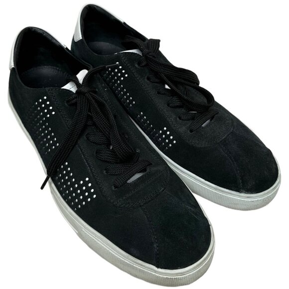 Tod’s men’s perforated black Suede and Leather Low Top Sneakers Size 8
